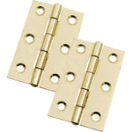 Steel Butt Hinges 1838 Fixed Pin Pattern - 76x51x1.5mm - Brass Plated - Pair - EXCLUDING Screws - tradefit - 2