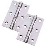 Steel Butt Hinges 1838 Fixed Pin Pattern - 76x51x1.5mm - Polished Chrome Plated - Pair - EXCLUDING Screws - tradefit - 2