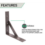 Scaffold Board Shelf Brackets Strong 400mm PAIR Reinforced Heavy Duty Rustic Wall Mounted Supports - tradefit - 3