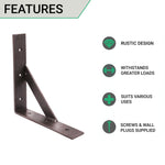 Scaffold Board Shelf Brackets Strong 400mm PAIR Reinforced Heavy Duty Rustic Wall Mounted Supports - tradefit - 4