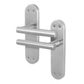 Olbia Satin Nickel Lever on Backplate Door Handles - Latch