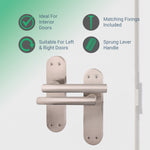 Olbia Satin Nickel Door Handle Pack - 76mm Latch - tradefit - 2