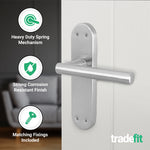 Olbia Satin Nickel Lever on Backplate Door Handle Pack – 76mm Latch - tradefit - 4