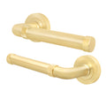 Santana Satin Brass Lever on Rose Door Handles - Heavy Duty - FD30/60 Rated