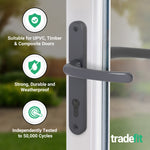 Anthracite Grey UPVC Door Handles - 92mm PZ Centres - 210 mm Fixing Centres - 242 x 34mm - tradefit - 3