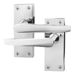 Straight Pattern Polished Chrome Door Handles - Latch - tradefit - 1