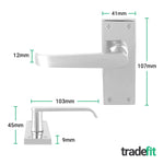 Straight Pattern Polished Chrome Door Handle Pack - 76mm Latch - tradefit - 2