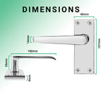 Straight Pattern Polished Chrome Door Handles - Latch - tradefit - 3