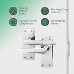 Straight Pattern Polished Chrome Door Handles - Latch - tradefit - 2