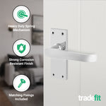 Straight Pattern Polished Chrome Door Handle Pack - 76mm Latch - tradefit - 4