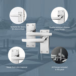 Straight Pattern Polished Chrome Door Handles - Latch - tradefit - 4