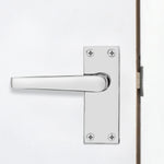 Straight Pattern Polished Chrome Door Handles - Latch - tradefit - 5
