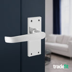 Straight Pattern Polished Chrome Door Handle Pack - 76mm Latch - tradefit - 6