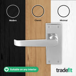 Straight Pattern Polished Chrome Door Handles - Latch - tradefit - 5