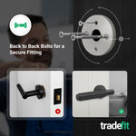 Flores Matt Black Lever on Rose Door Handle Kit - Medium Duty FD30/60 - 76mm Latch - tradefit - 3