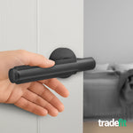 Flores Matt Black Lever on Rose Door Handle Kit - Medium Duty FD30/60 - 76mm Latch - tradefit - 6