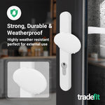 White UPVC Lever Pad Door Handles - 92mm PZ Centres - 122mm Fixing Centres - 245 x 34mm - tradefit - 5