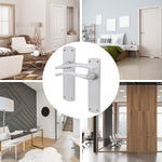 Euroda - Plus Satin Chrome Fire Door Handle Pack - Latch - FD30/60 - tradefit - 7