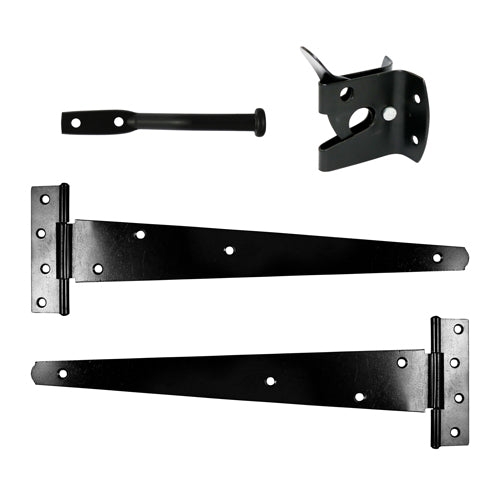 Pedestrian Gate Kit 350mm Hinges Auto Gate Latch Black - tradefit - Featured Image