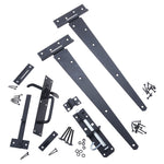 HD Gate Kit - Suffolk Latch - 350mm Hinges - 150mm Brenton Bolt - Black - tradefit - 1