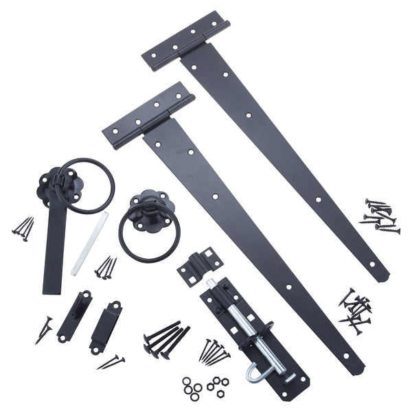 HD Gate Kit - Ring Latch - 350mm Hinges - 150mm Brenton Bolt - Black - tradefit - Featured Image