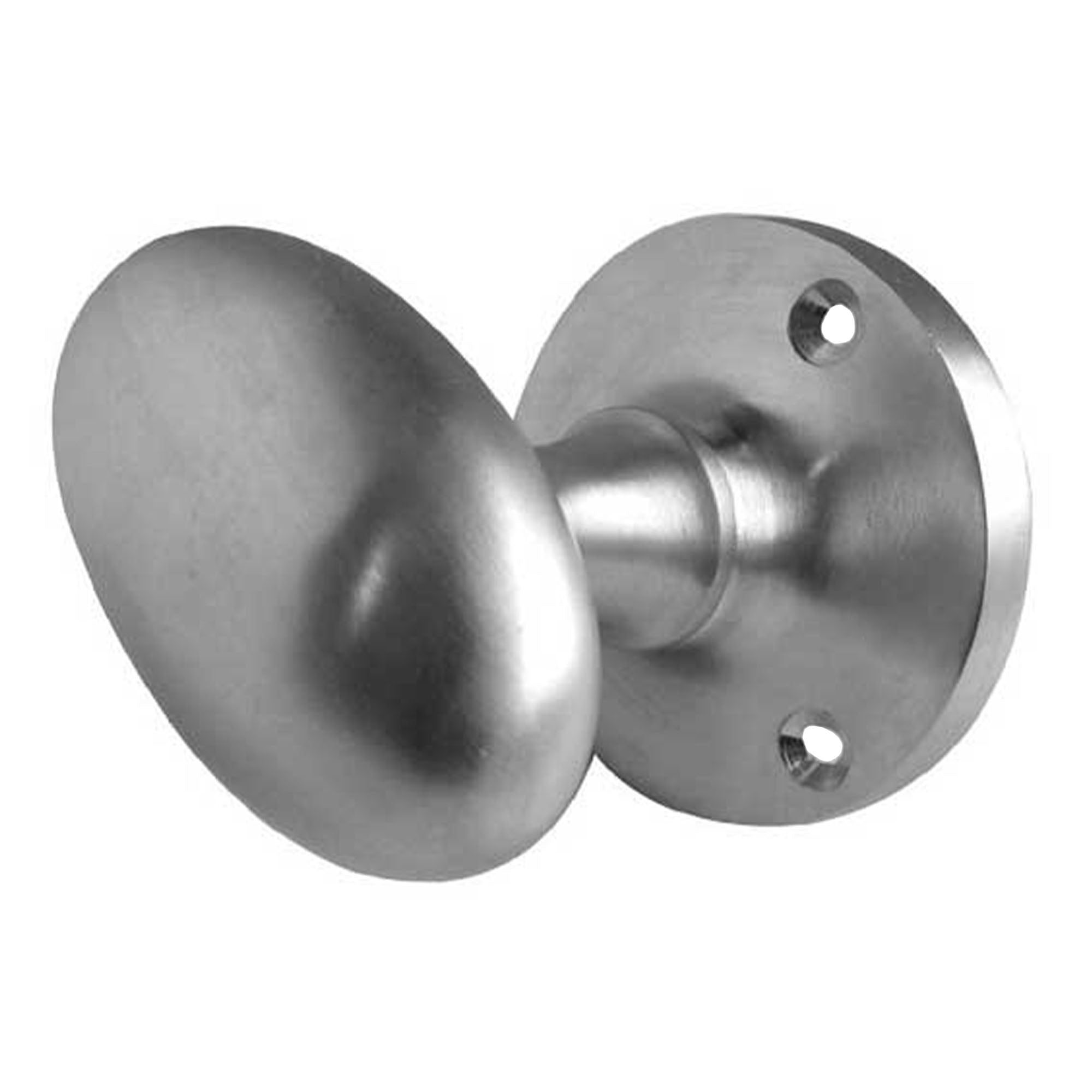 Door Knob Oval Design Mortice Type Sprung - Satin Chrome - tradefit