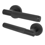 Dumont Matt Black Lever on Rose Door Handles - Heavy Duty - FD30/60 Rated - tradefit - 1