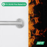Mitre Stainless Steel Lever on Rose Door Handle Kit - Medium Duty FD30/60 - 76mm Latch - tradefit - 2