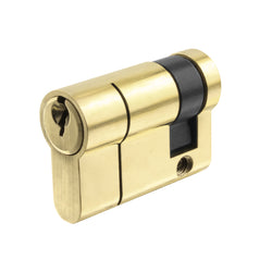 5 Pin 55mm [40+5+10mm] Euro Single Cylinder - Keyed to Differ - Polished Brass - tradefit
