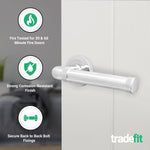 Santana Polished Chrome Lever on Rose Door Handle Kit - Medium Duty FD30/60 - 76mm Latch - tradefit - 2