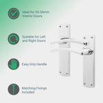 Euroda - Plus Polished Chrome Fire Door Handle Pack - Sash Lock - FD30/60 - tradefit - 2