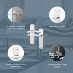 Euroda - Plus Polished Chrome Door Handle on Backplate - Latch - FD30/60 - tradefit - 3