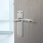 Euroda - Plus Polished Chrome Door Handle on Backplate - Latch - FD30/60 - tradefit - 5