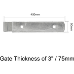 Field Gate Hinge Set Double Strap Hook to Drive and Bolt Pattern Hot Dip Galvanised (18
