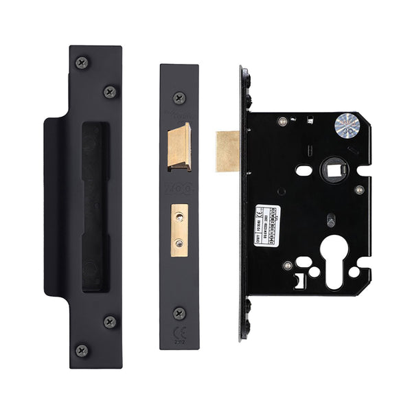 Euro Profile Sashlock Case - 78mm Case 57mm Backset - Matt Black - tradefit - Featured Image