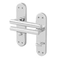 Olbia Polished Chrome Lever on Backplate Door Handles - Bathroom
