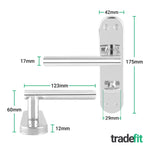 Olbia Polished Chrome Lever on Backplate Door Handles - Bathroom - tradefit - 2