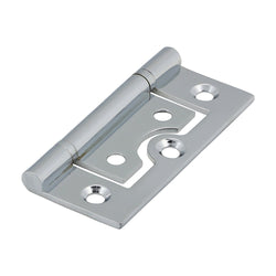 Solid Brass Plain Bearing Flush Hinge - 60 x 41mm - Polished Chrome - tradefit