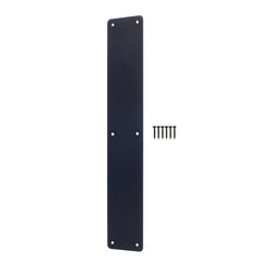 Plain Finger Plate - 425 x 75 x 1.2mm - Radius Corners - Matt Black - tradefit