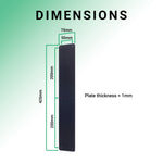 Plain Finger Plate - 425 x 75 x 1.2mm - Radius Corners - Matt Black - tradefit - 4