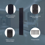 Plain Finger Plate - 425 x 75 x 1.2mm - Radius Corners - Matt Black - tradefit - 3