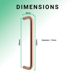 Bolt Fix Pull Handle - 300mm x 19mm - PVD Bronze - tradefit - 3