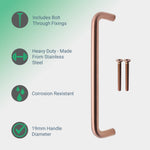 Bolt Fix Pull Handle - 300mm x 19mm - PVD Bronze - tradefit - 2