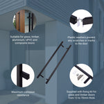 Guardsman Entrance Offset Pull Handles Flat Bar - Back to Back Fix - 1200 x 32mm 1000mm c/c - Matt Black - tradefit - 3