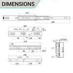 Double Extension Runners 45mm Ball Bearing 45kg Max 300mm - tradefit - 5