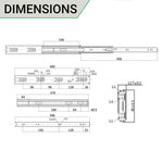 Double Extension Runners 45mm Ball Bearing 45kg Max 400mm - tradefit - 5