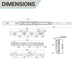 Double Extension Runners 45mm Ball Bearing 45kg Max 450mm - tradefit - 5
