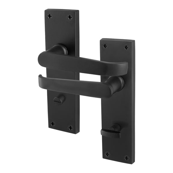 Straight Pattern Black Door Handles - Bathroom - tradefit - Featured Image