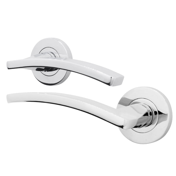 Euroda - Plus Fire Door Handle on Rose - Polished Chrome - FD30/60 - tradefit - Featured Image