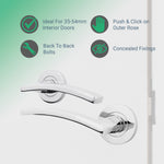 Euroda - Plus Polished Chrome Lever on Rose Fire Door Handle Pack - Latch - FD30/60 - tradefit - 2